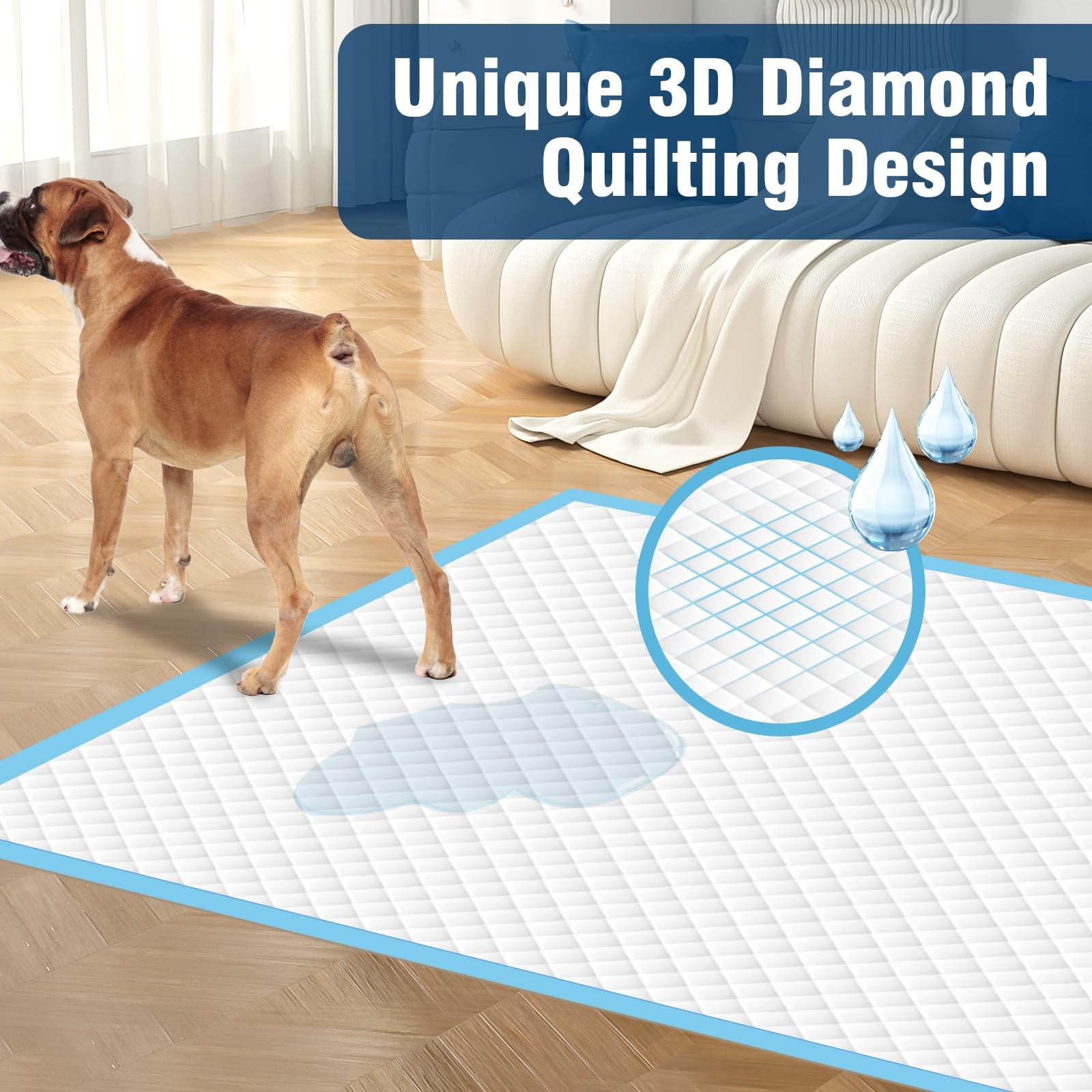 Dog Pads 100 Pack 30″x35″, Dog Pads Extra Large for Pets, Disposable Large Pe…