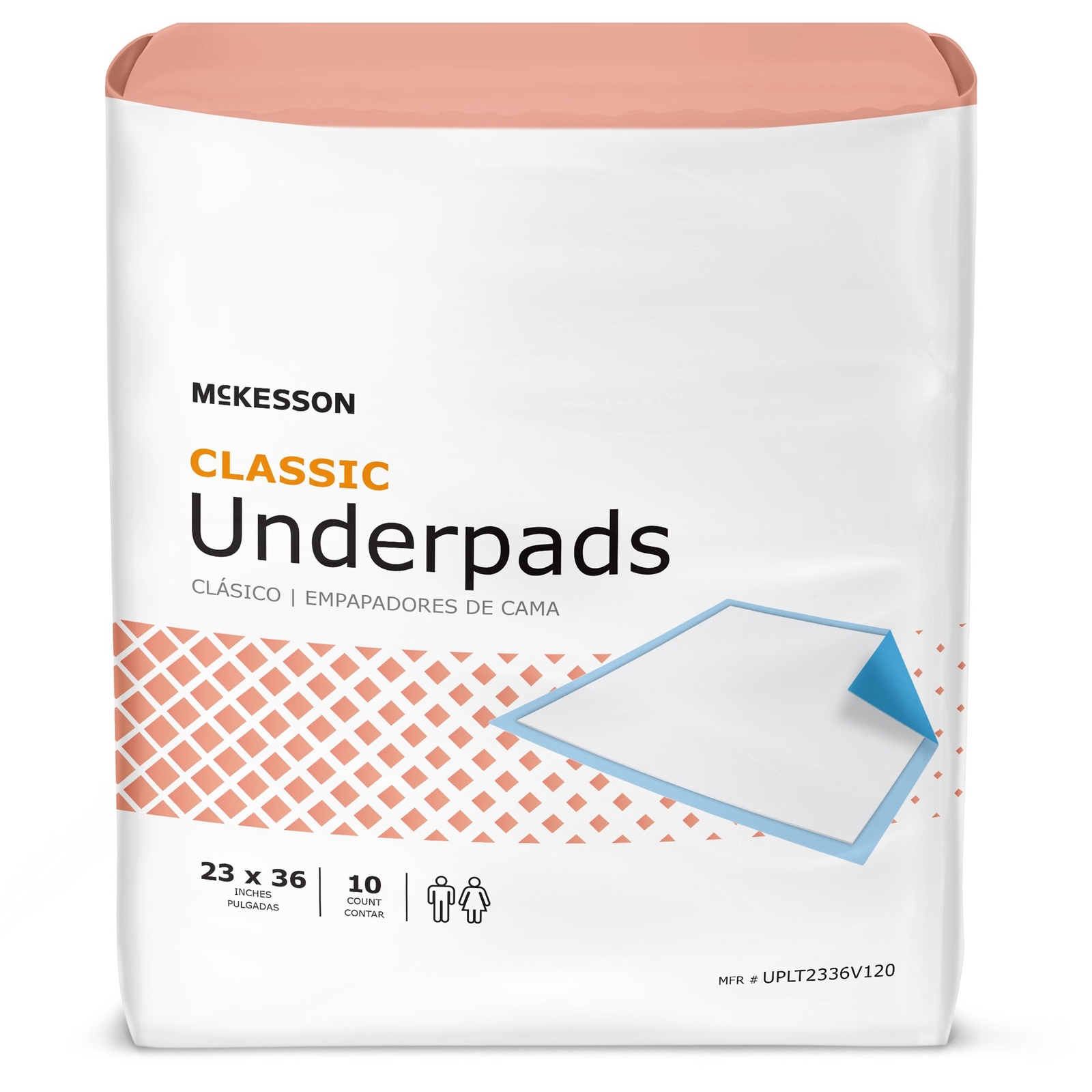 10 McKesson Classic Adult Bed Chair Disposable Underpads Fluff Core 23×36″