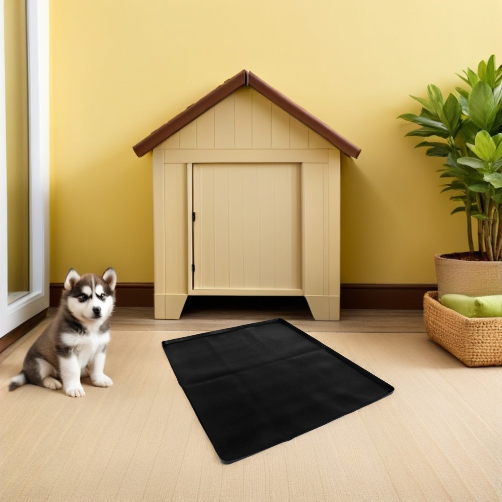 Durable Silicone Dog Pee Pad Holder Tray for Small Dogs Black Indoor Use