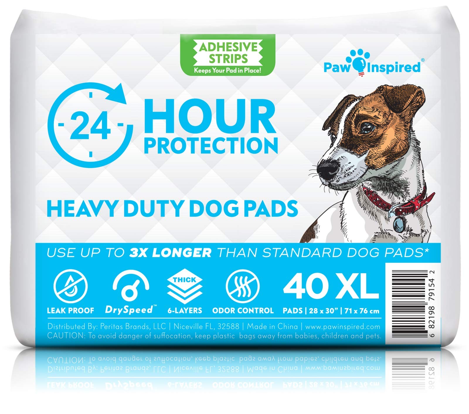 Paw Inspired Heavy Duty 24hr Protection Large Adhesive Puppy Pads | Extra Thick,