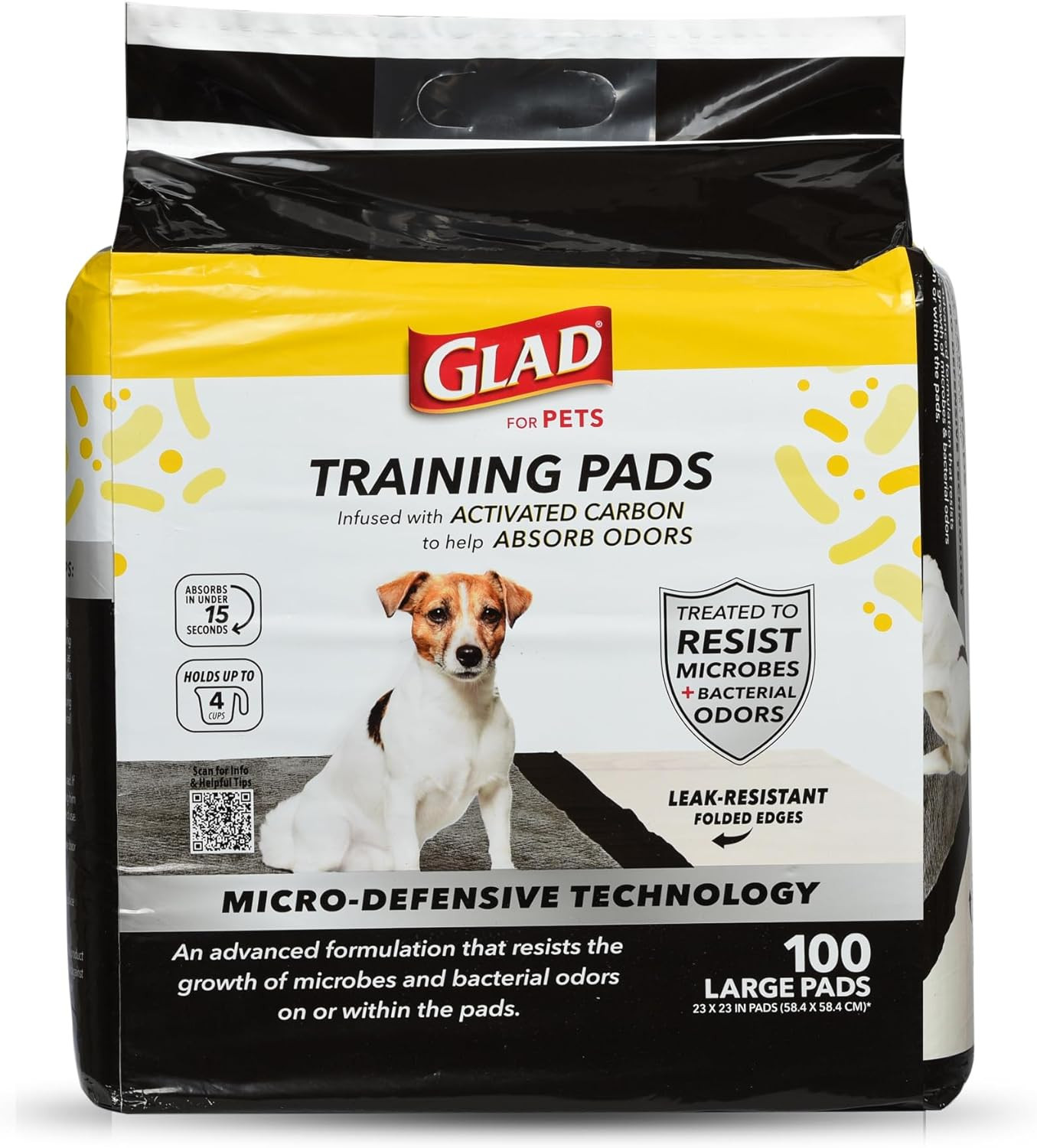 for Pets Activated Carbon Puppy Training Pads with Anti-Microbial Technology, Od