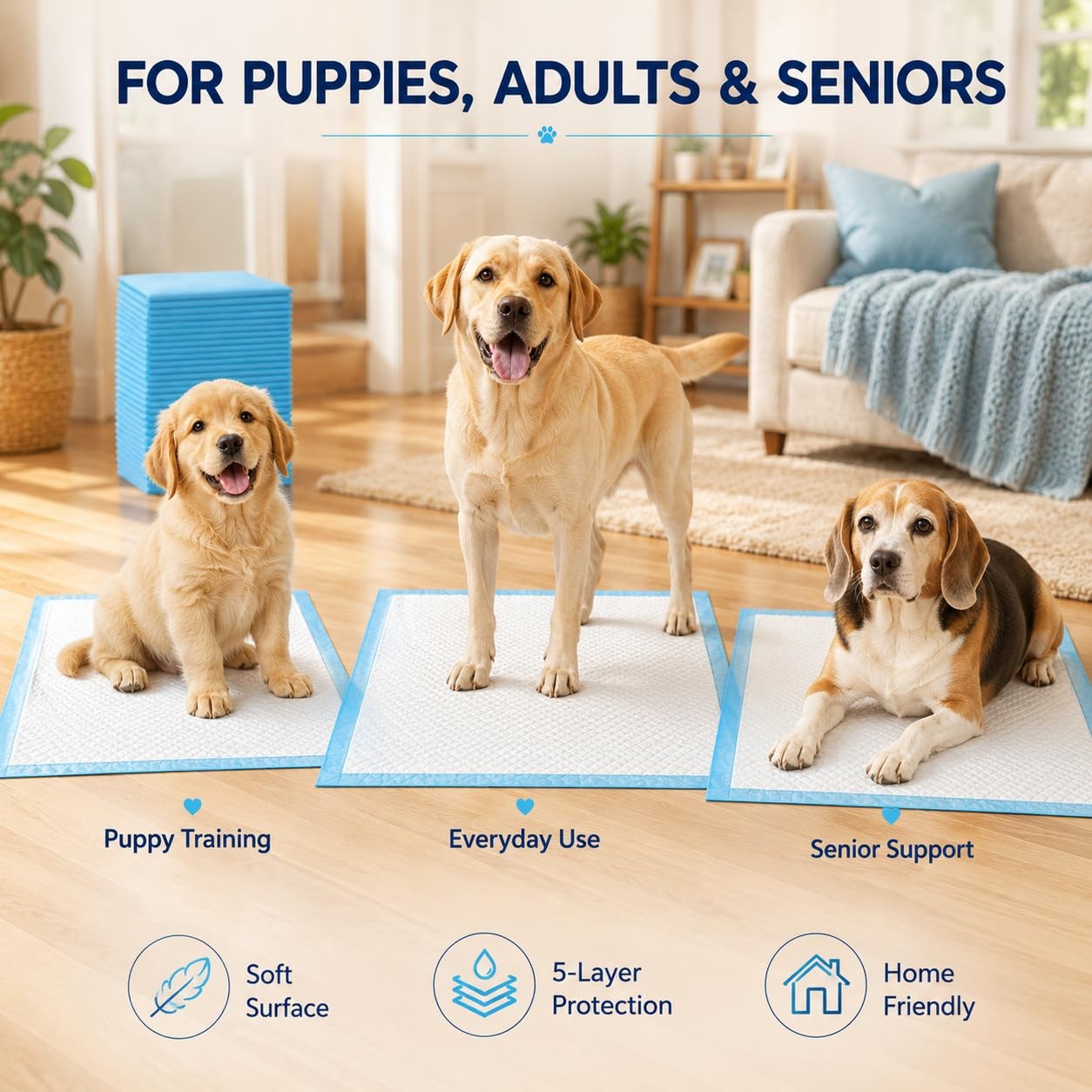 Super Absorbent & Leak-Proof Jumbo Size 36″x36″ Pet Training Dog Pee Pads, Th…