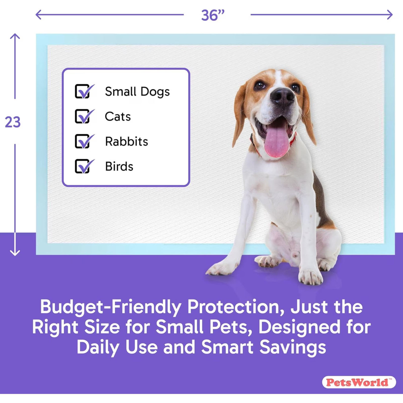 PetsWorld 300 Count Puppy Pads for Small Pets, 23 in x 36 in, Leak-Proof SALE!!