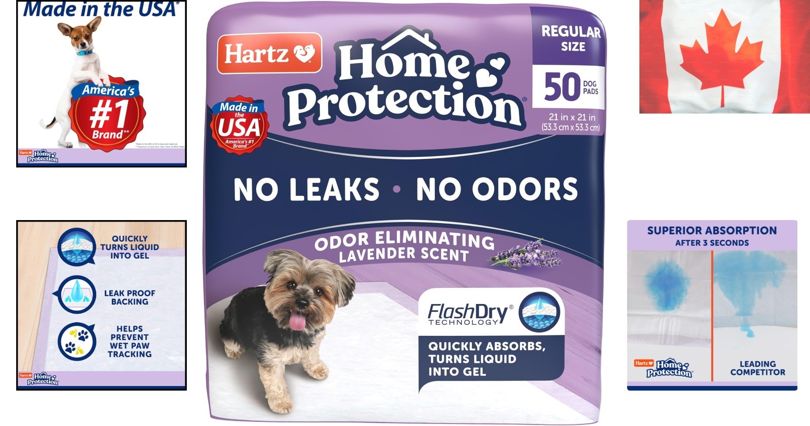 Odor Eliminating Dog Pads 21×21, 50 Count – Superior Gel Absorption & Protection