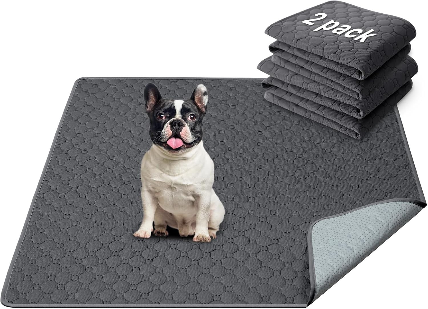 Premium Washable Pee Pads for Dogs 2 Pack Super Absorbent 100% Waterproof Reusab