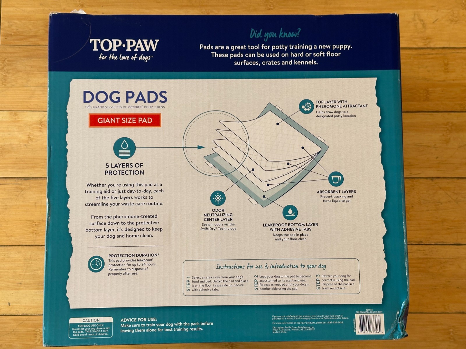 Top Paw (XXL) 27.5″ x 44″ Giant Dog Pads 50 Count, New Sealed Box