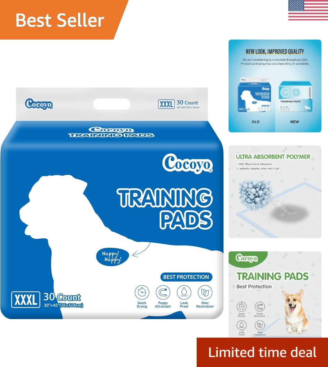 Best Value XXXL Dog Training Pads 30″x45″ – Ultra Absorbent & Leak-Proof