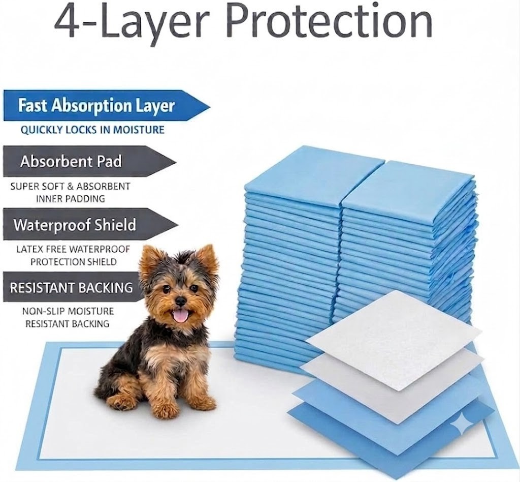 300ct 17×24″ LOW COST Flat Top Extra Absorbent Puppy Pads Reuse up to 3x’s 21gr