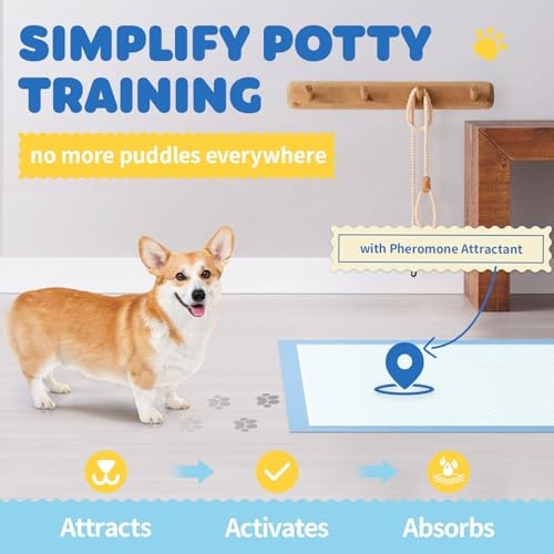 Blue Puppy Pads for Dogs – 34×28 in – 6-Layer – Leak – 100 Packs