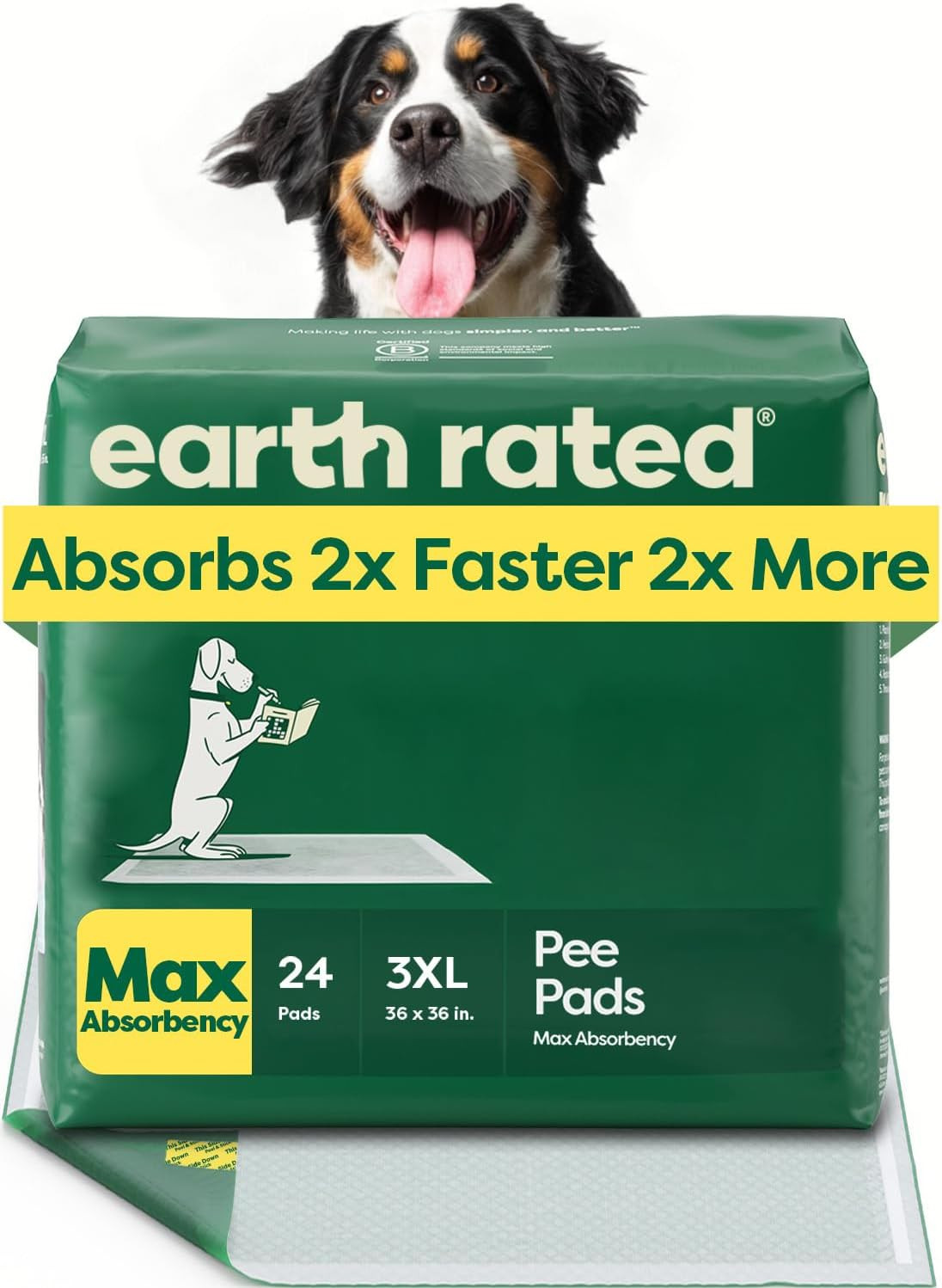 Puppy Pads, Max Absorbency Pee Pads for Dogs, Absorbs 2X Faster & 2X More, Leak