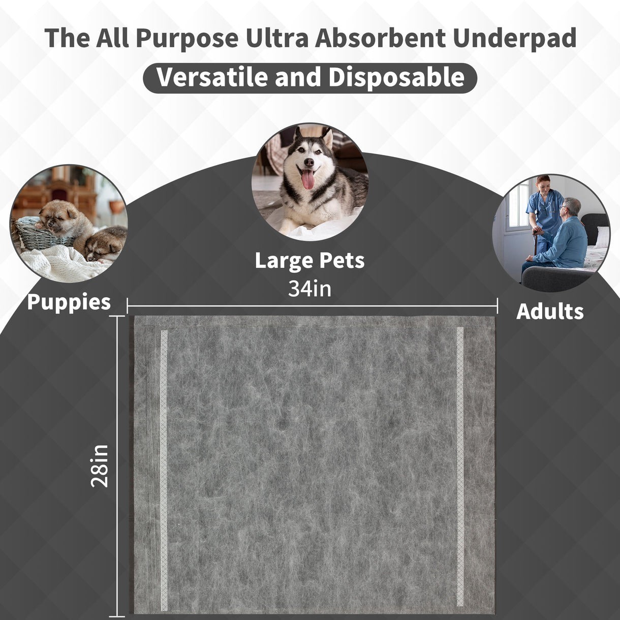 30 Pack XL Charcoal Odor-Control Dog Pee Pads 28″x34″, Disposable Puppy Training
