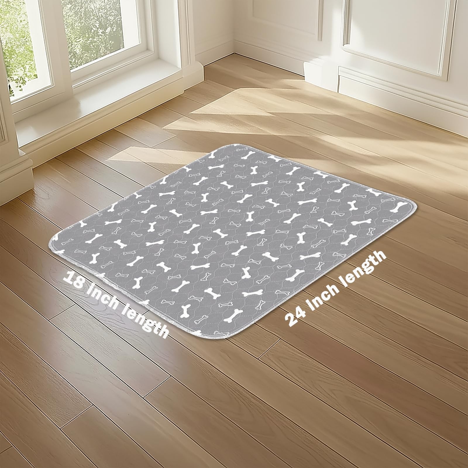 Baodan Washable Pee Pads for Dogs, 2Pack Reusable Puppy Pads, Fast Absorbent D