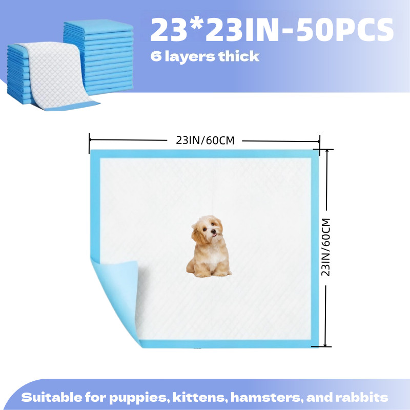 50-100pc multi-sized urine pads, suitable for small dogs to large dogs Six layer