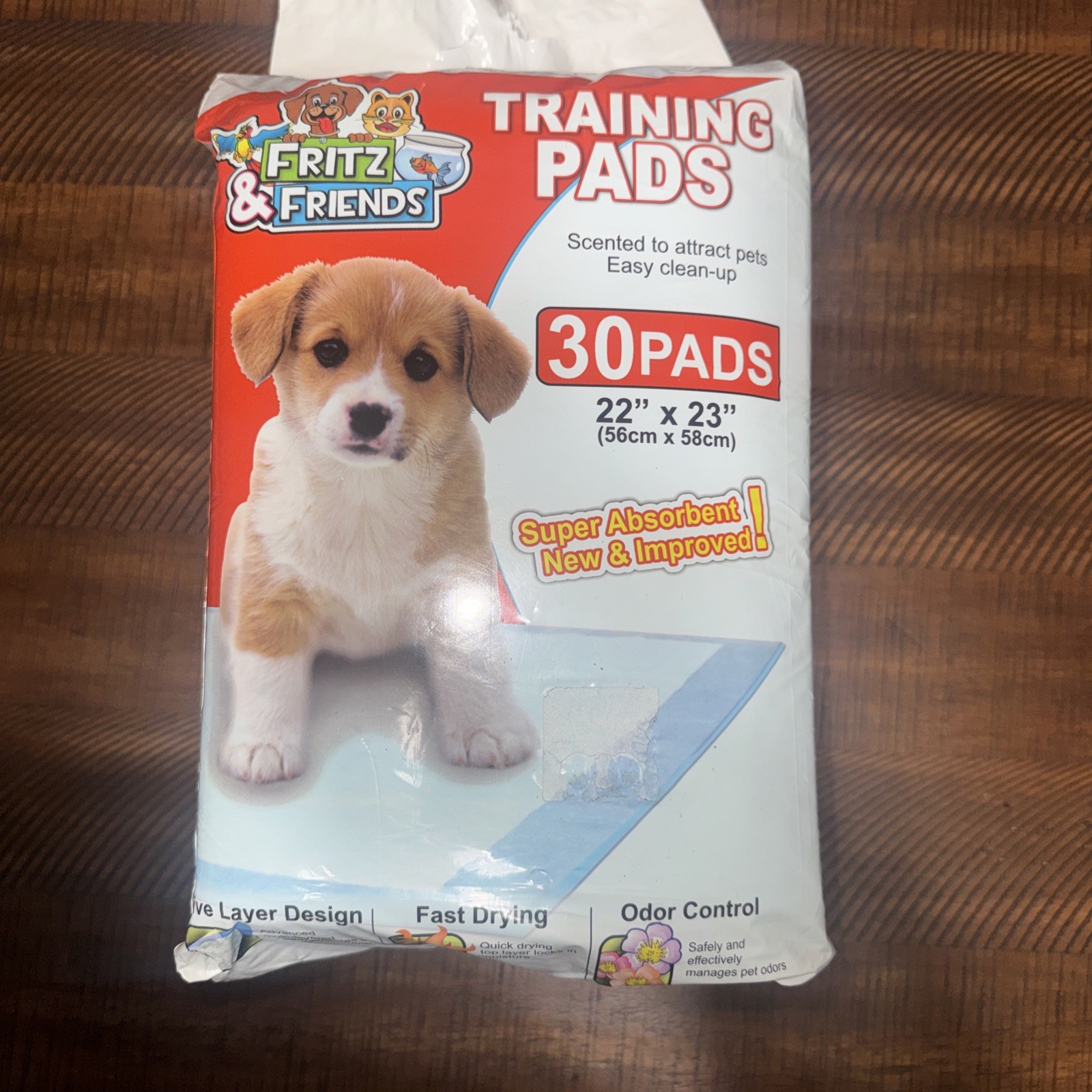 Fritz and Friends Training Pads 30 Pads (22”x23”) Scented Fast Dry Odor Control