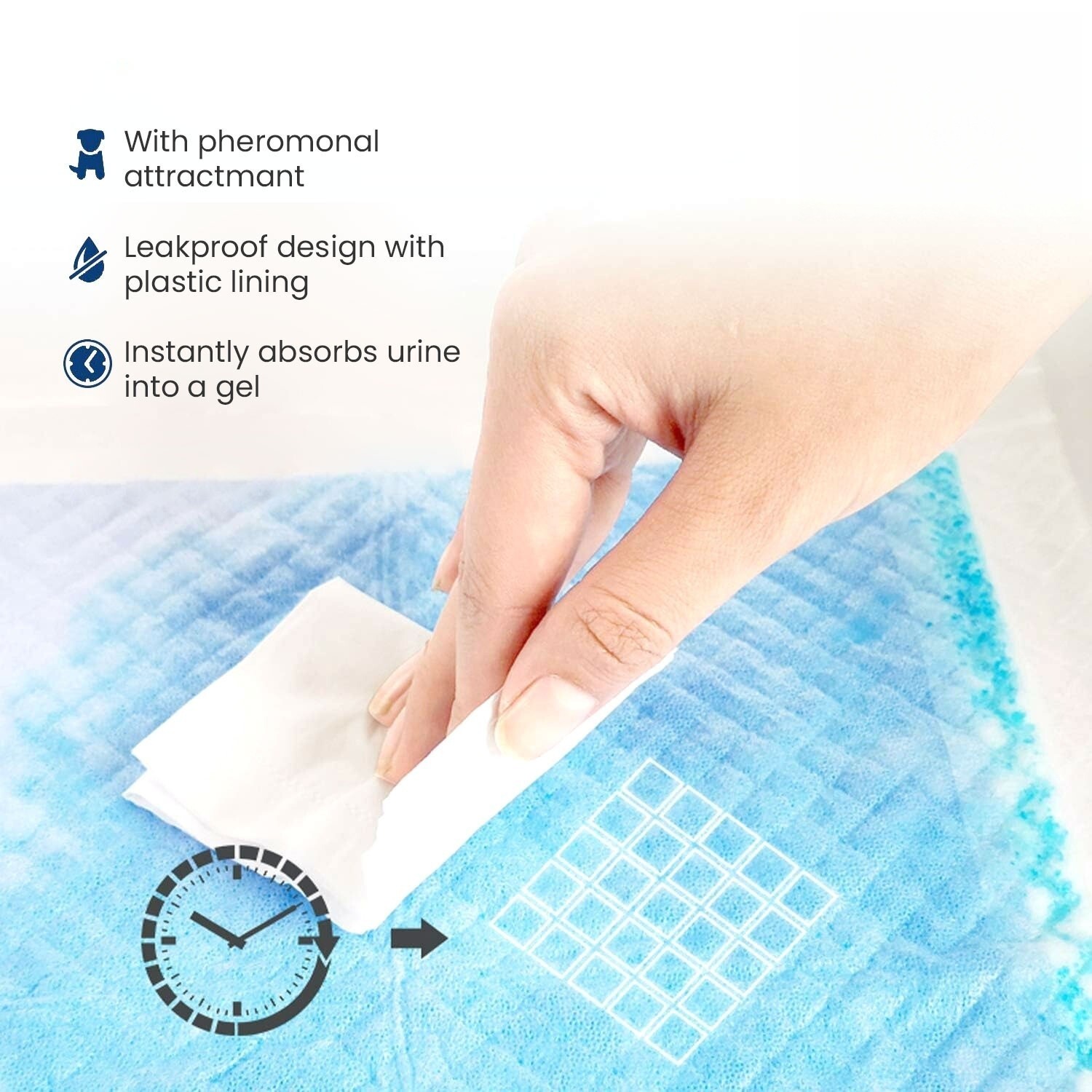 Dog Training Pads Ultra-Absorbent Blue Pet Pads 28 x 34 – Large 80 Pack