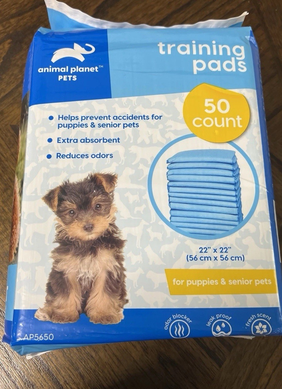 Pet Training Pads, 22” X 22”, 50 Count. Puppies And Senior Pets. Animal Planet.