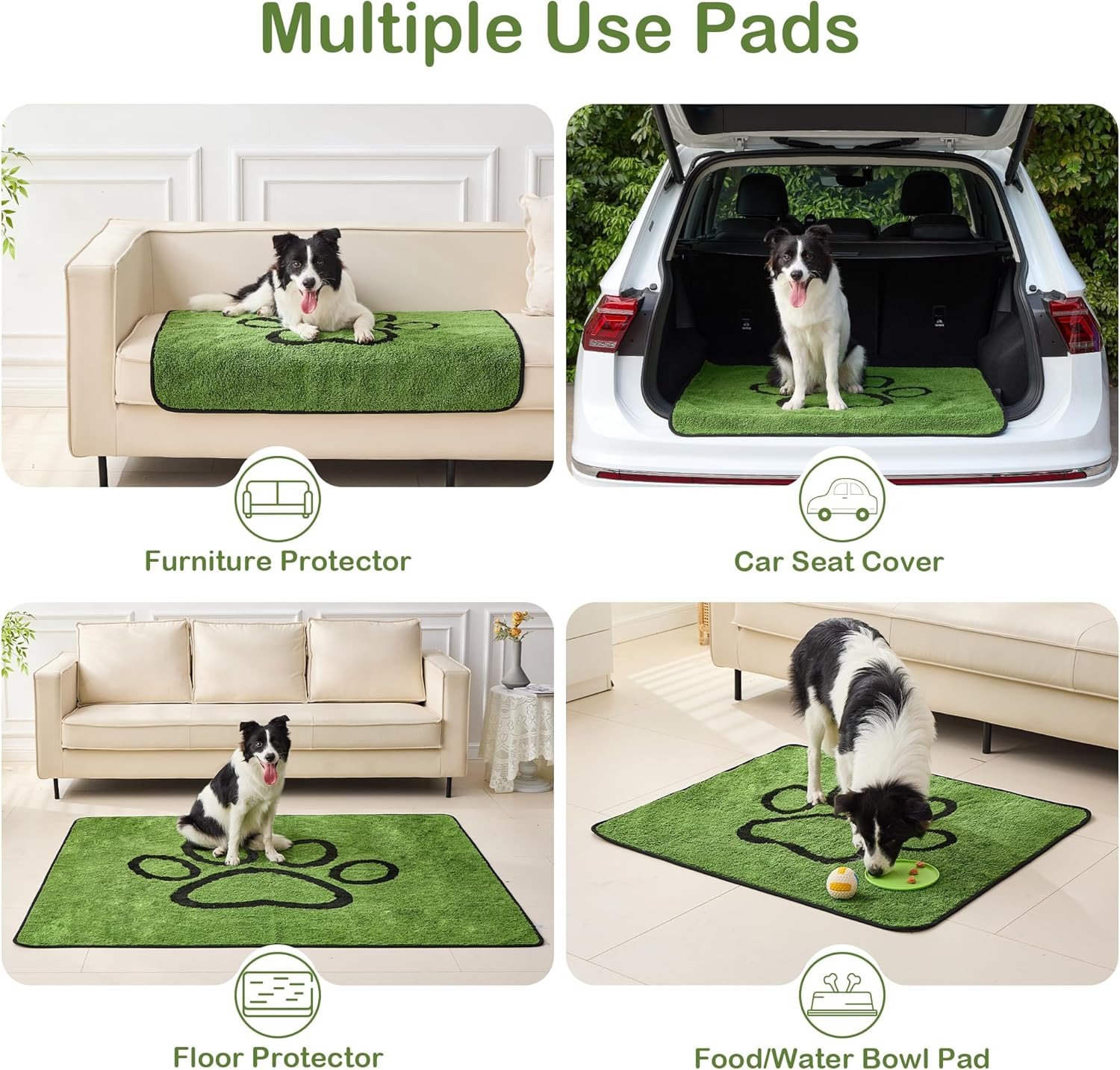 Reusable Dog Pee Pads, 2 Pack Super Absorbent & Leakproof Washable Puppy Pads wi