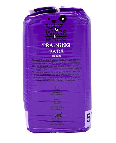Wags & Wiggles Training Pads For Dogs, 50 Count | Puppy Pee Pads For Dogs | Dog