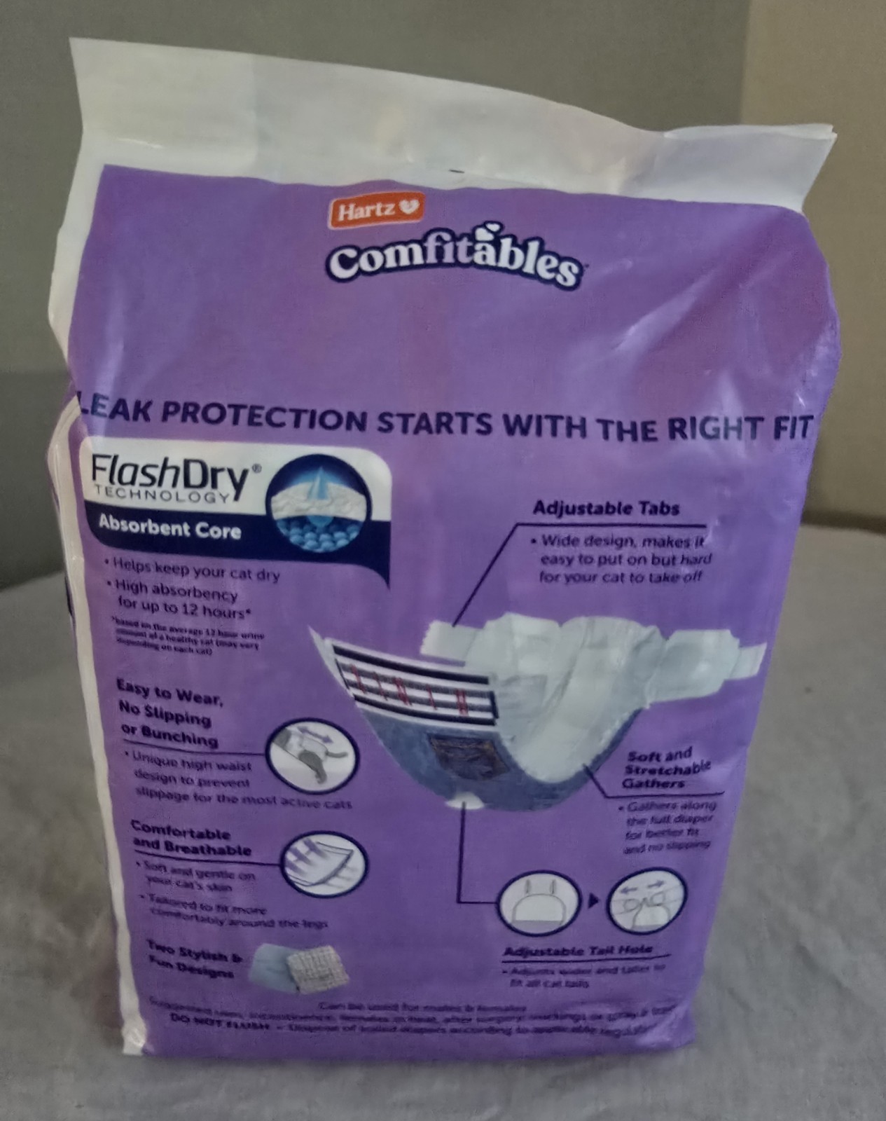 Hartz Comfitables Cat Diapers XS 16 ct Disposable Leak Protection