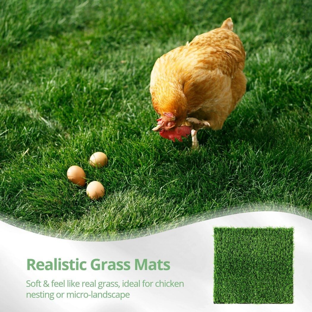 12Pack Chicken Nesting Pads, 12”x12” Nesting Box Pads Artificial Grass Washab…