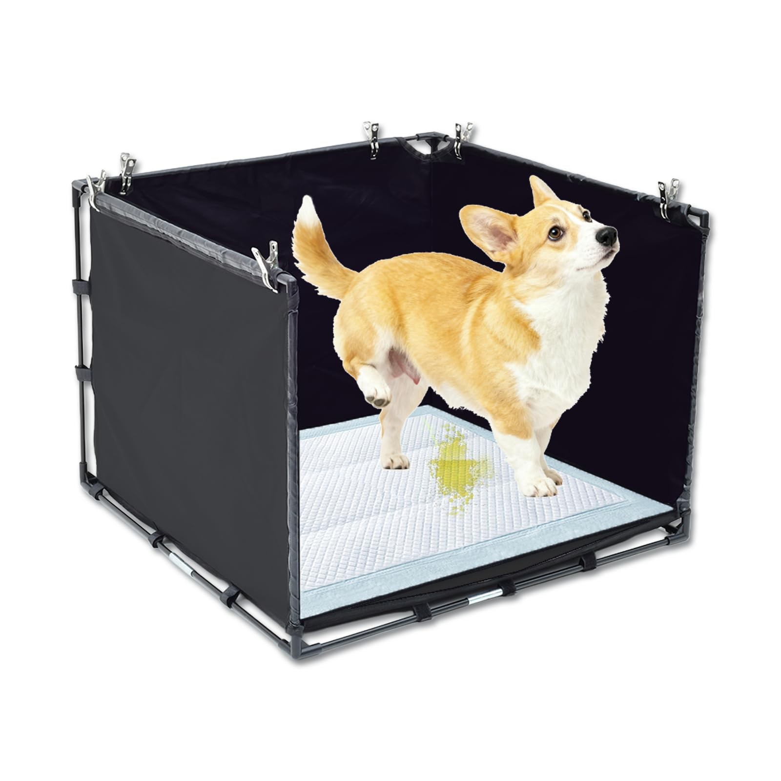 Dog Litter Box Indoor for Small Dogs,Puppy Pee Pad Holder with High Walls(23….
