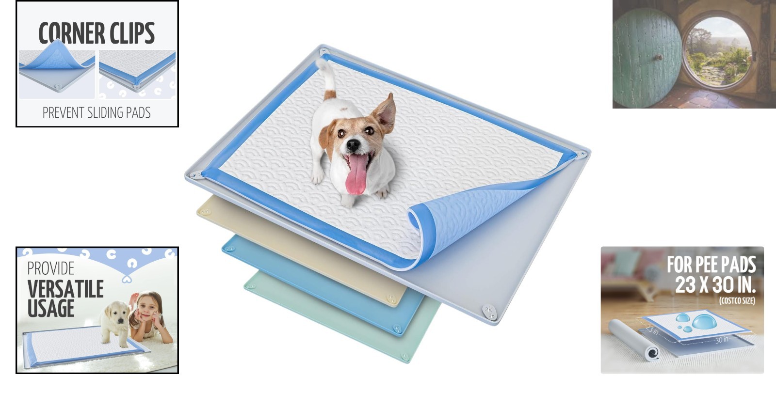 Non-Slip Dog Pee Pad Holder – Easy-Clean Silicone Tray for Indoor Use, 30” x 23”