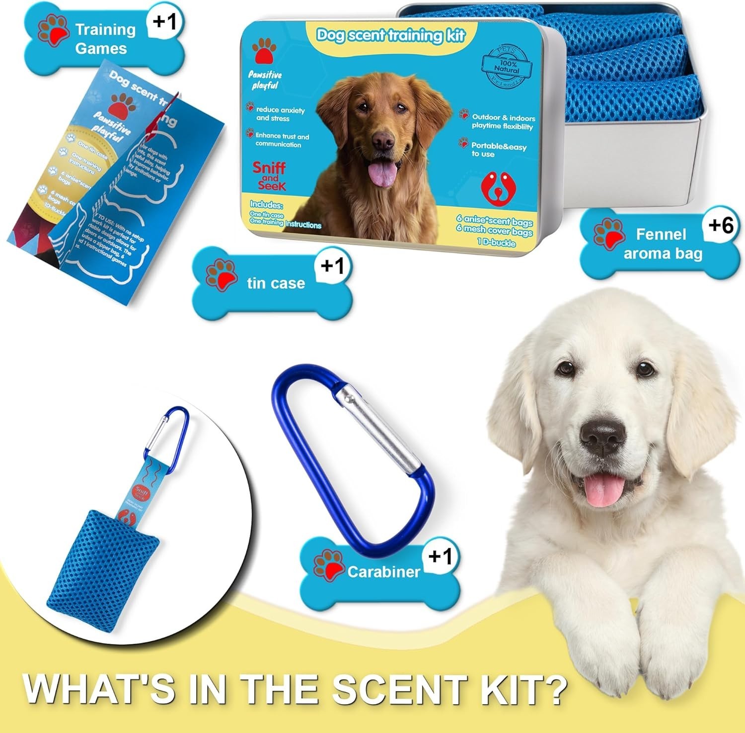 Dog Scented Training Kit Fun for Dogs- Nose Work for Dogs, Hide and Seek Dog Toy