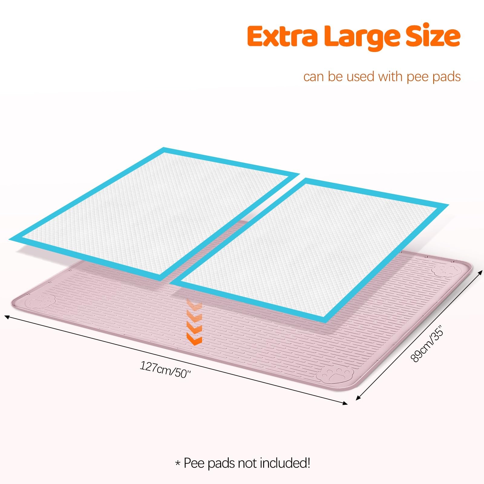 Pee Pads for Dogs 50″x35″ Reusable Puppy Training Pad Mat