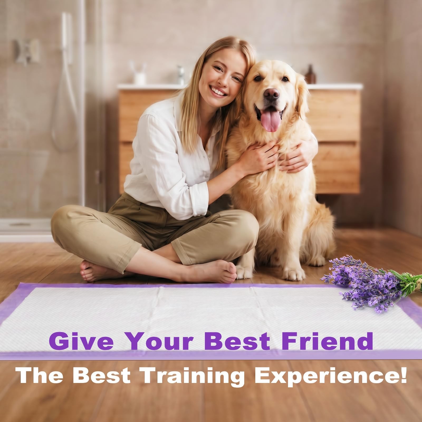 Puppy Pads 28x34in Lavender Scented, Dog Pee Pads Extra Large Odor Eliminatin…