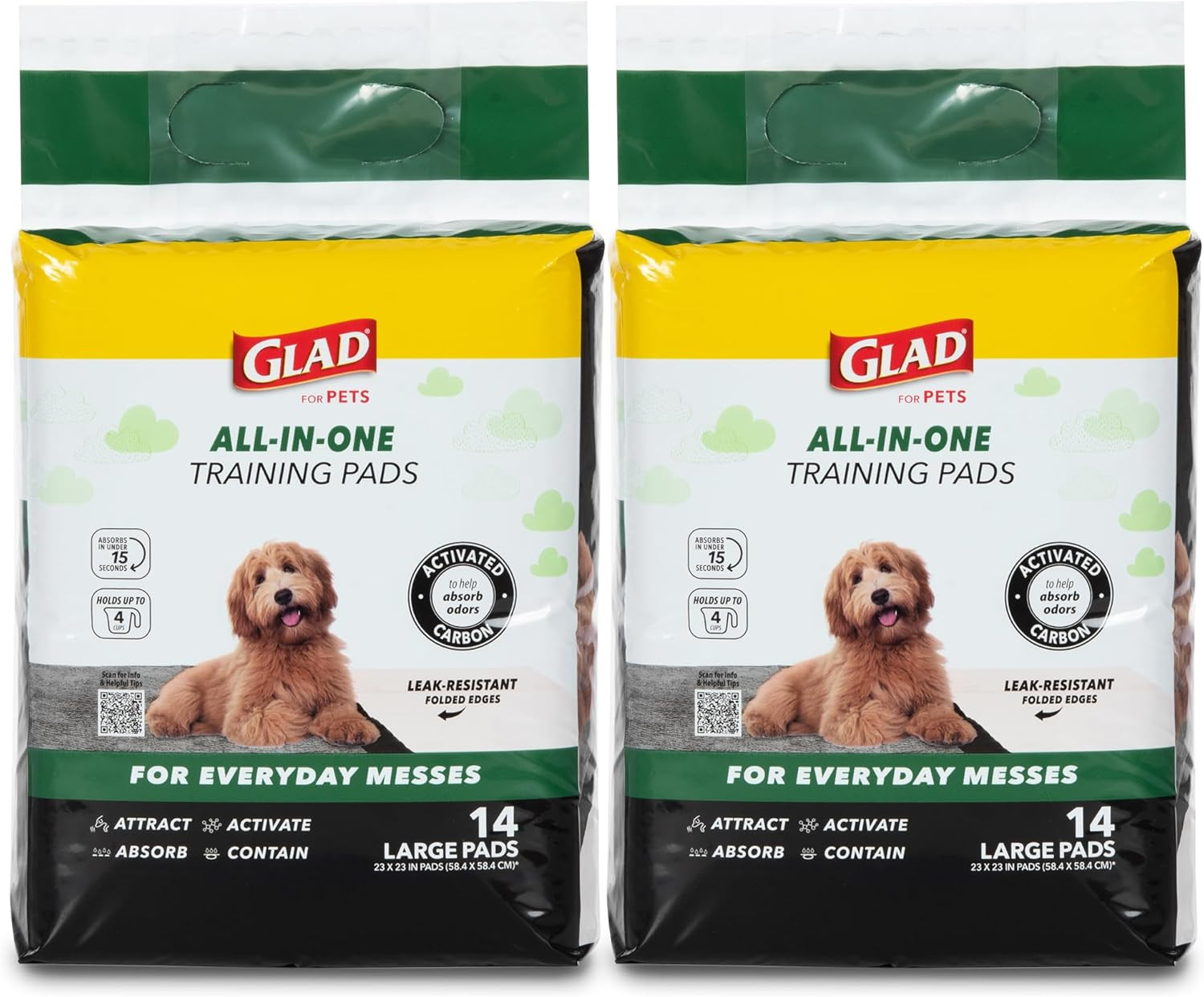 for Pets Black Charcoal Puppy Pads, 23 X 23 Inch, 6-Layer Leak-Resistant Design,
