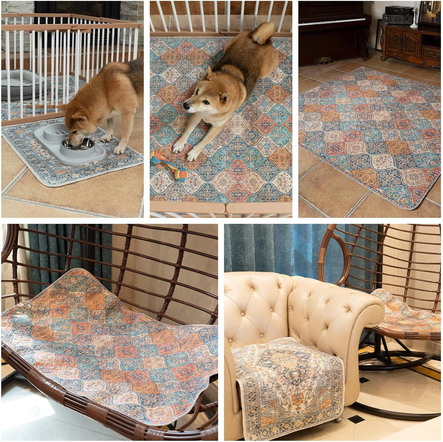Washable Pee Pads for Cats &Dogs, Stylish, Non-Slip and Leak-Proof Pee Pads. Reu