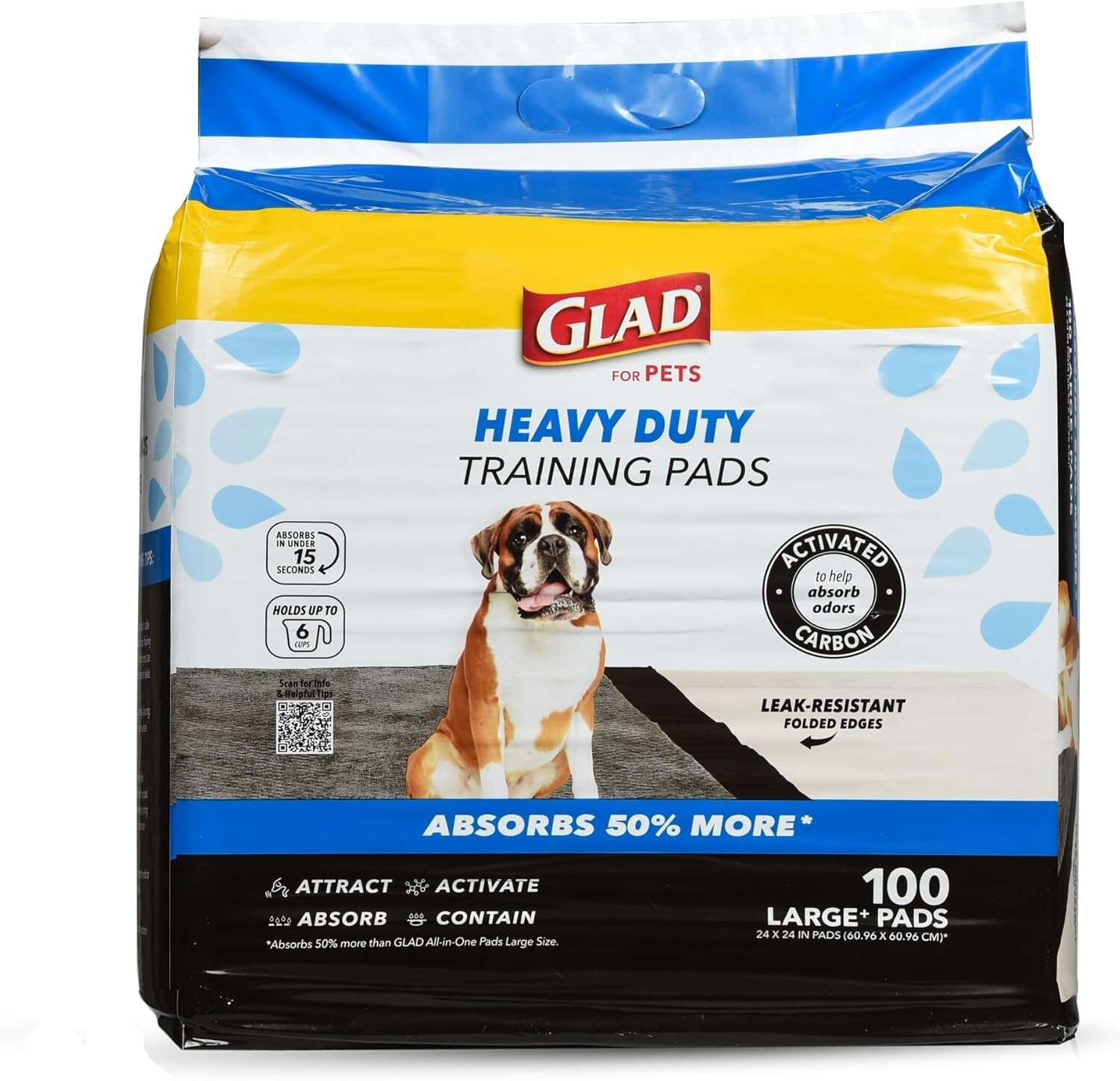 for Pets Heavy Duty Activated Carbon Training Pads, 24″ x 24″ 100ct | Ultra A…