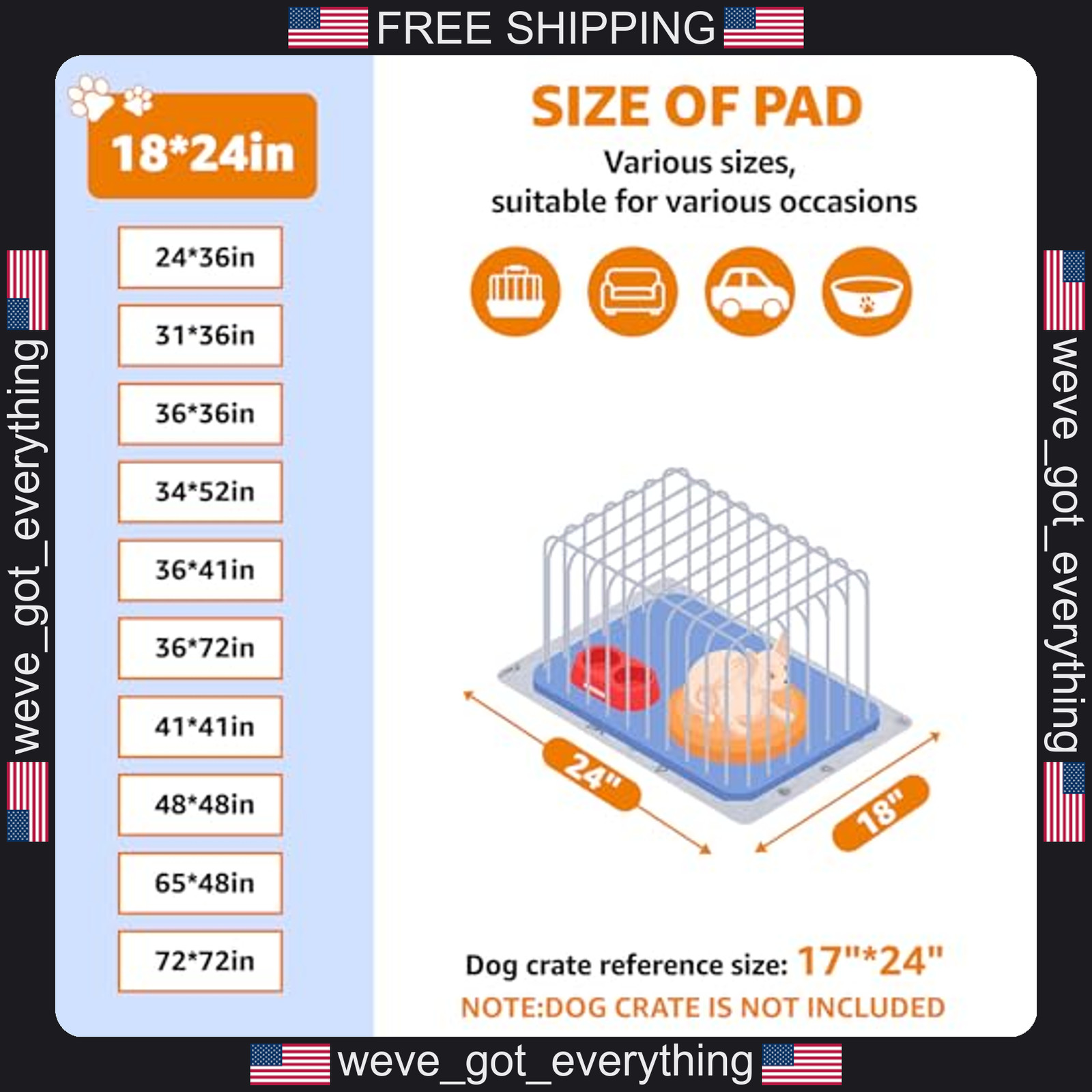 2 Pack Washable Dog Pee Pads 18×24 Inches Reusable Leakproof