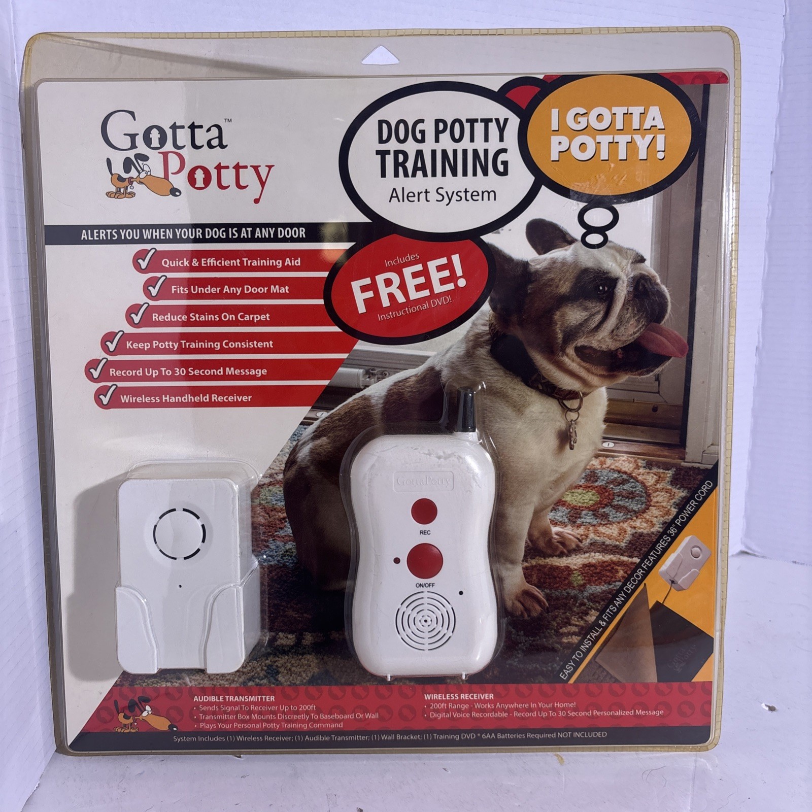 Gotta Potty Dog Potty Training Wireless Alert System Training Mat 25″ x 15″, NEW
