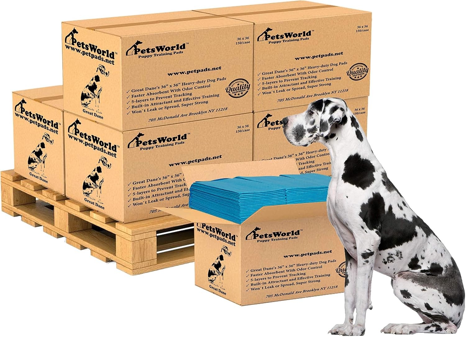 Giant Dog Potty Pads Odor-Eliminating 36″ x 36″ Ultra Absorbent 5-Layer