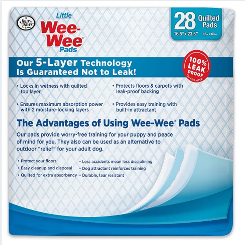 Four Paws Wee Wee Training Pads Disposable Puppy Smaller Dogs Absorbent 28 Count
