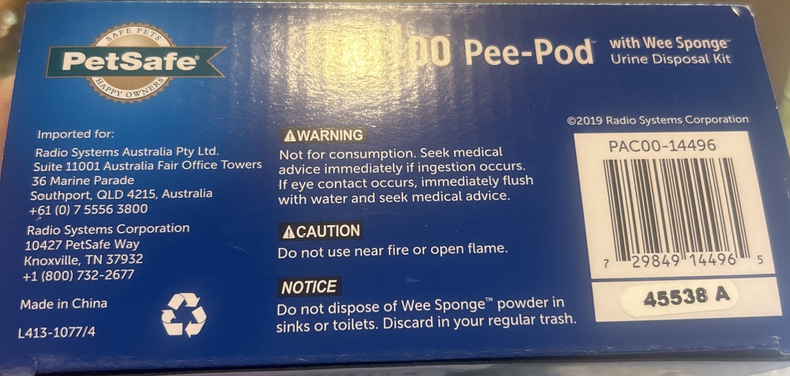 Pet safe Petloo Pe-Pod With Wee Sponge Urine Disposal Kit 7 Trays New