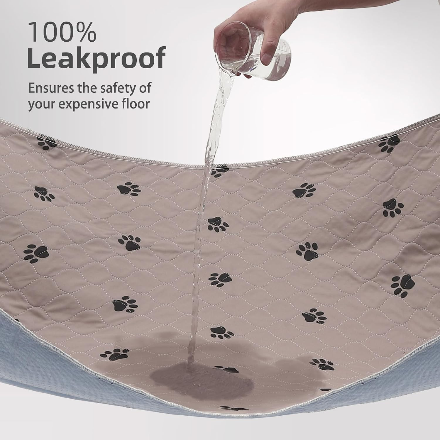 PUPTECK Washable Pee Pads for Dogs Dog Training Pads 2 Pack Brown 34X36 in | Reu