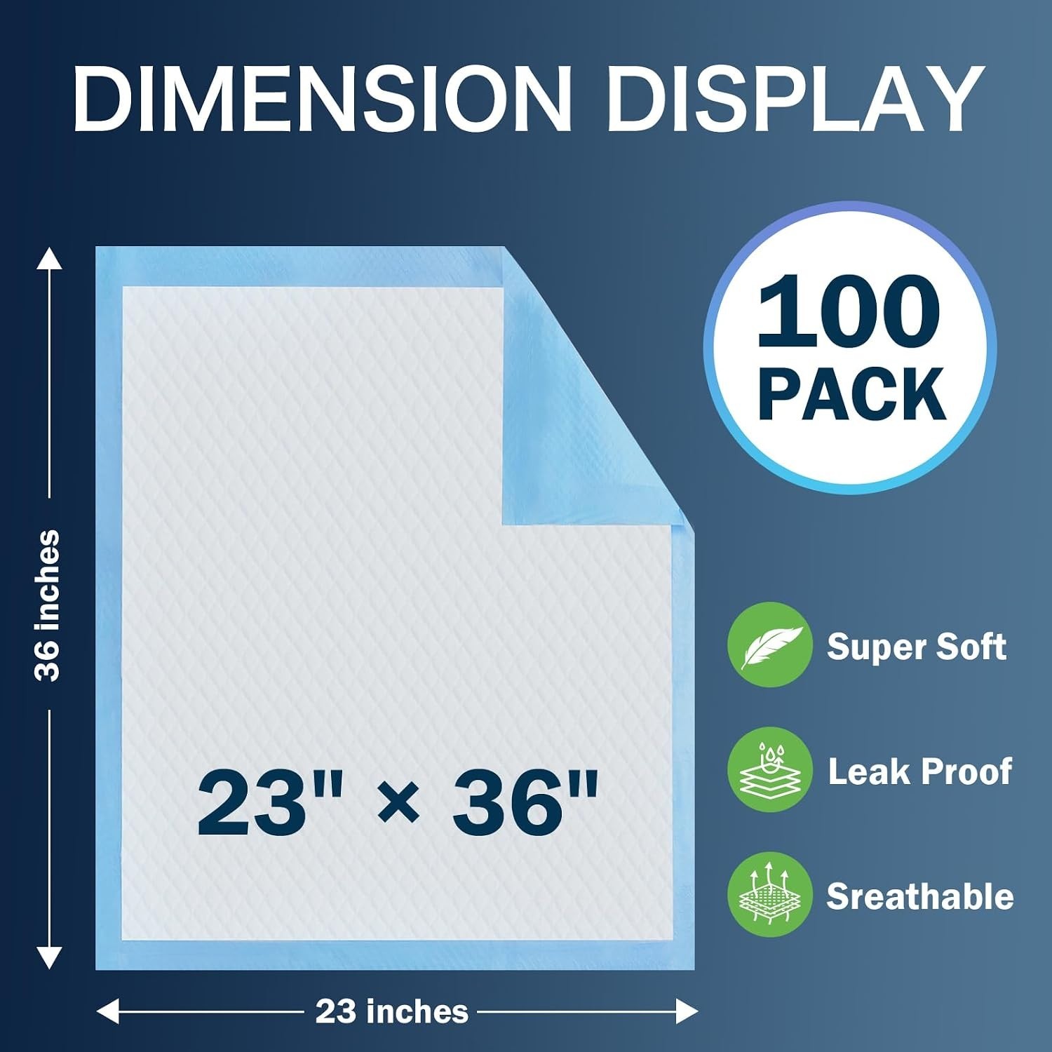 Disposable Pads 23×36 Inch, 100 Count for Bed, Floor & Pet | Disposable Under…
