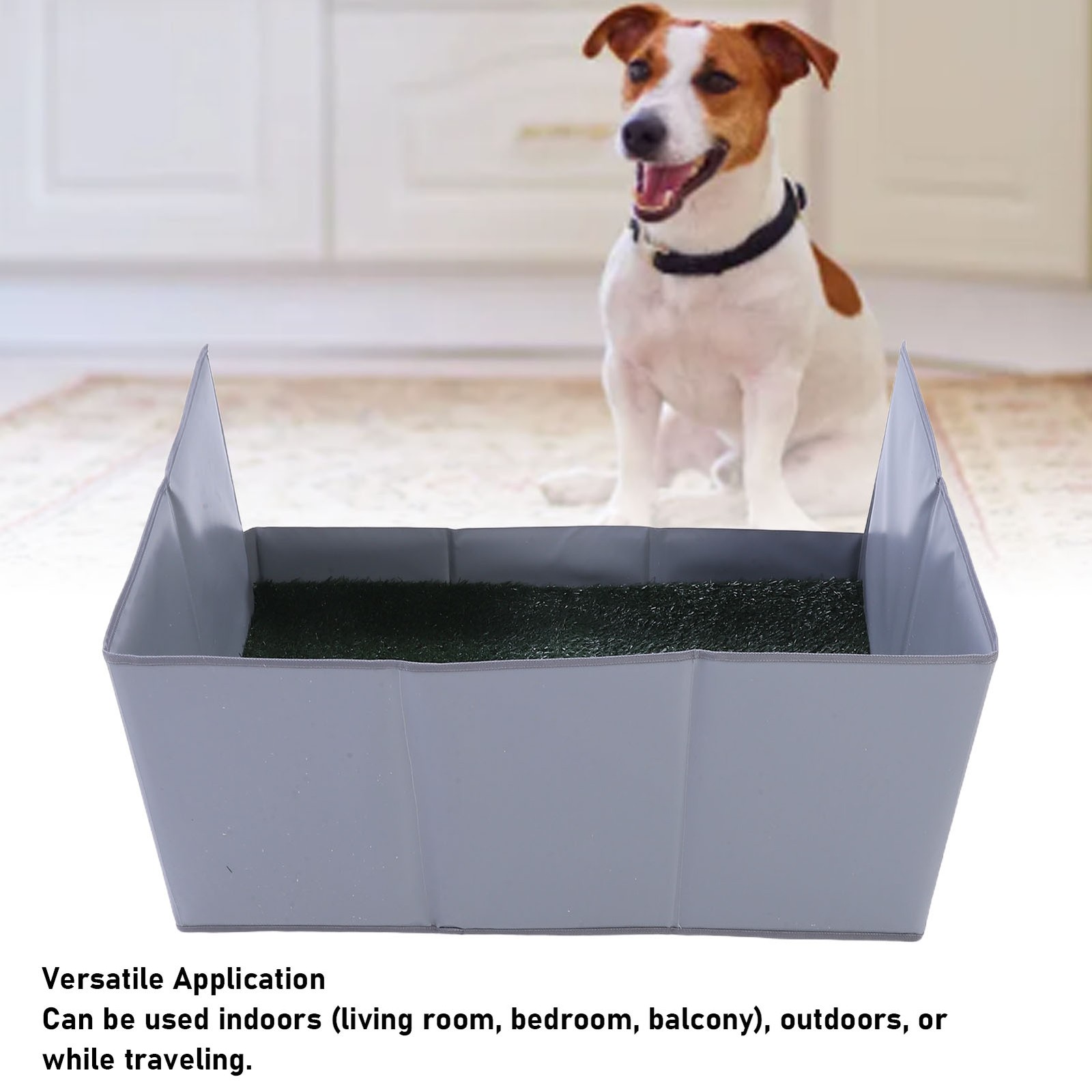 Dog Grass Pad With Tray Easy Cleaning Artificial Grass Foldable Dog Litter ZCFA