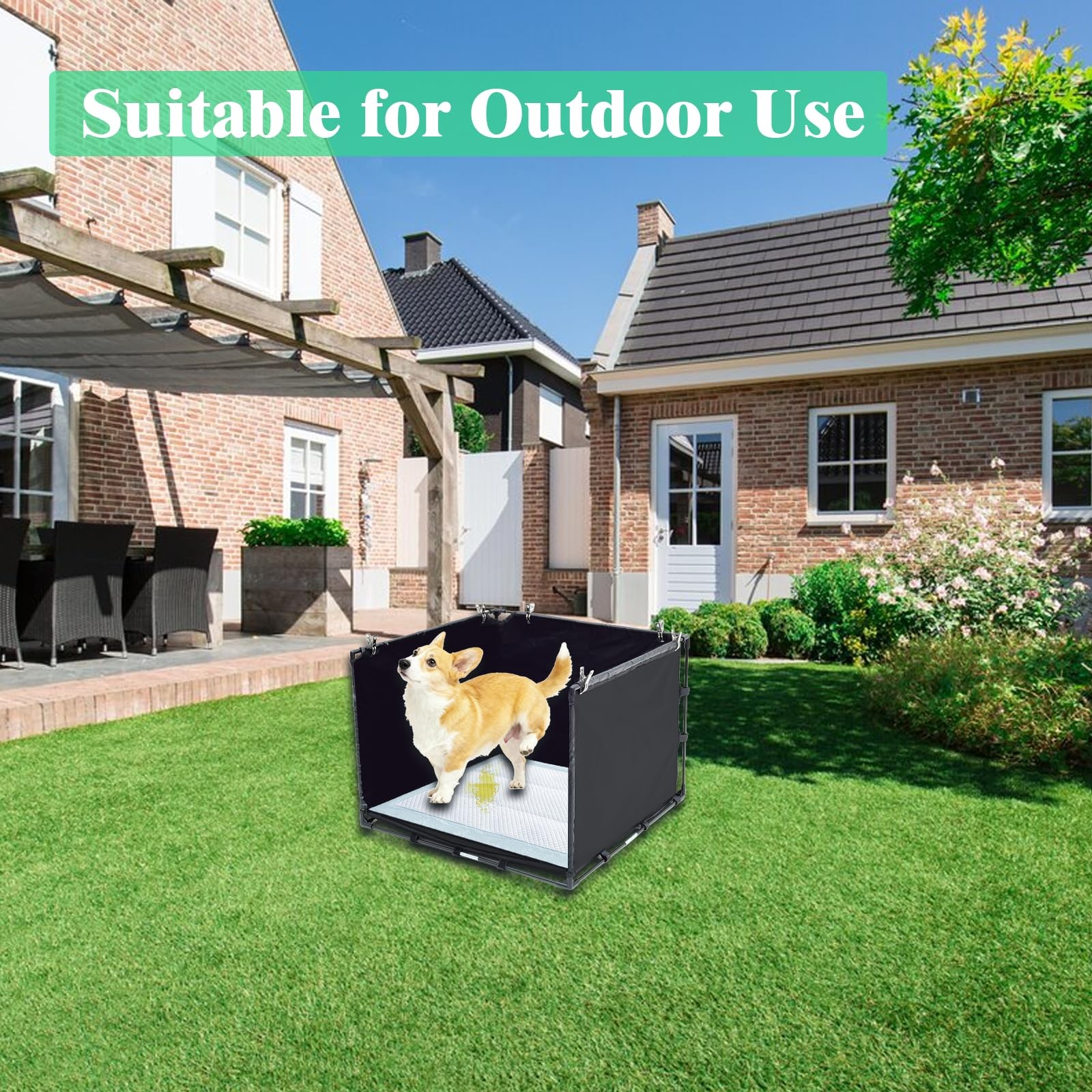 Dog Litter Box Indoor for Small Dogs,Puppy Pee Pad Holder with High Walls(23….