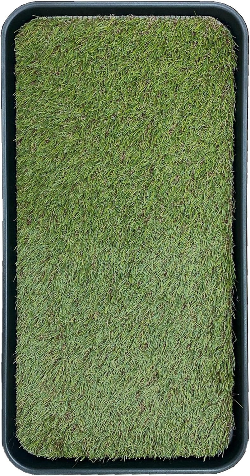 Artificial Grass Puppy Potty Training Pad with Tray, 15″ X 30″ Reusable Pee Pad
