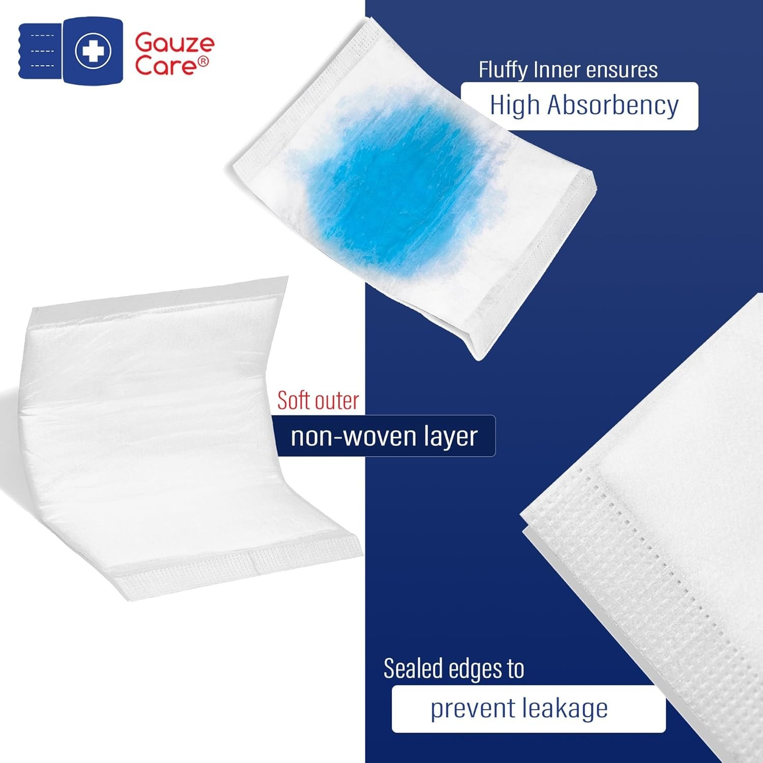 Thick and Absorbent First Aid Pads – 40 Count, 8×10 Inches, Sterile for Safety