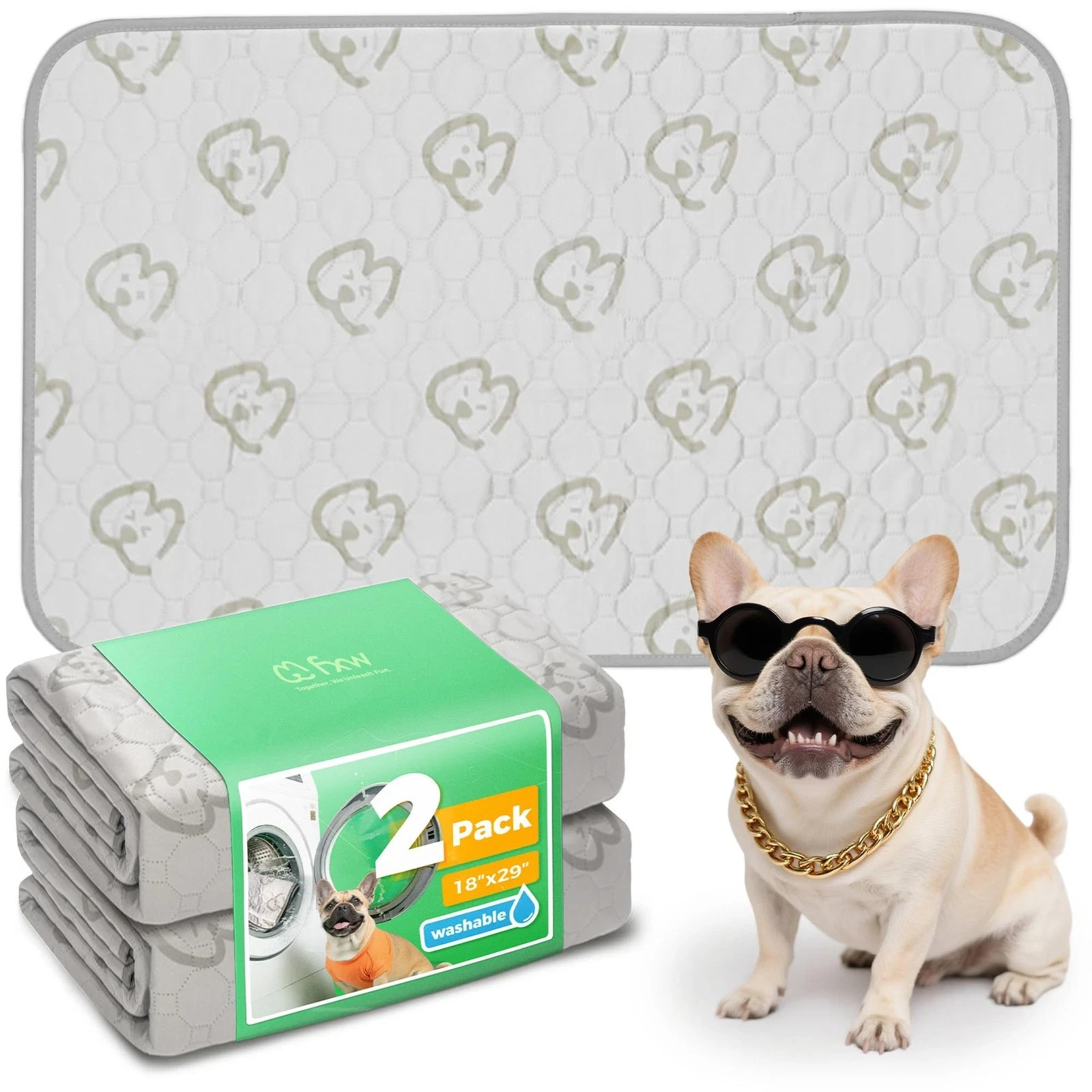 Washable Dog Pee Pads, Super Absorbent, Reusable, 28×34 in | Pet Training