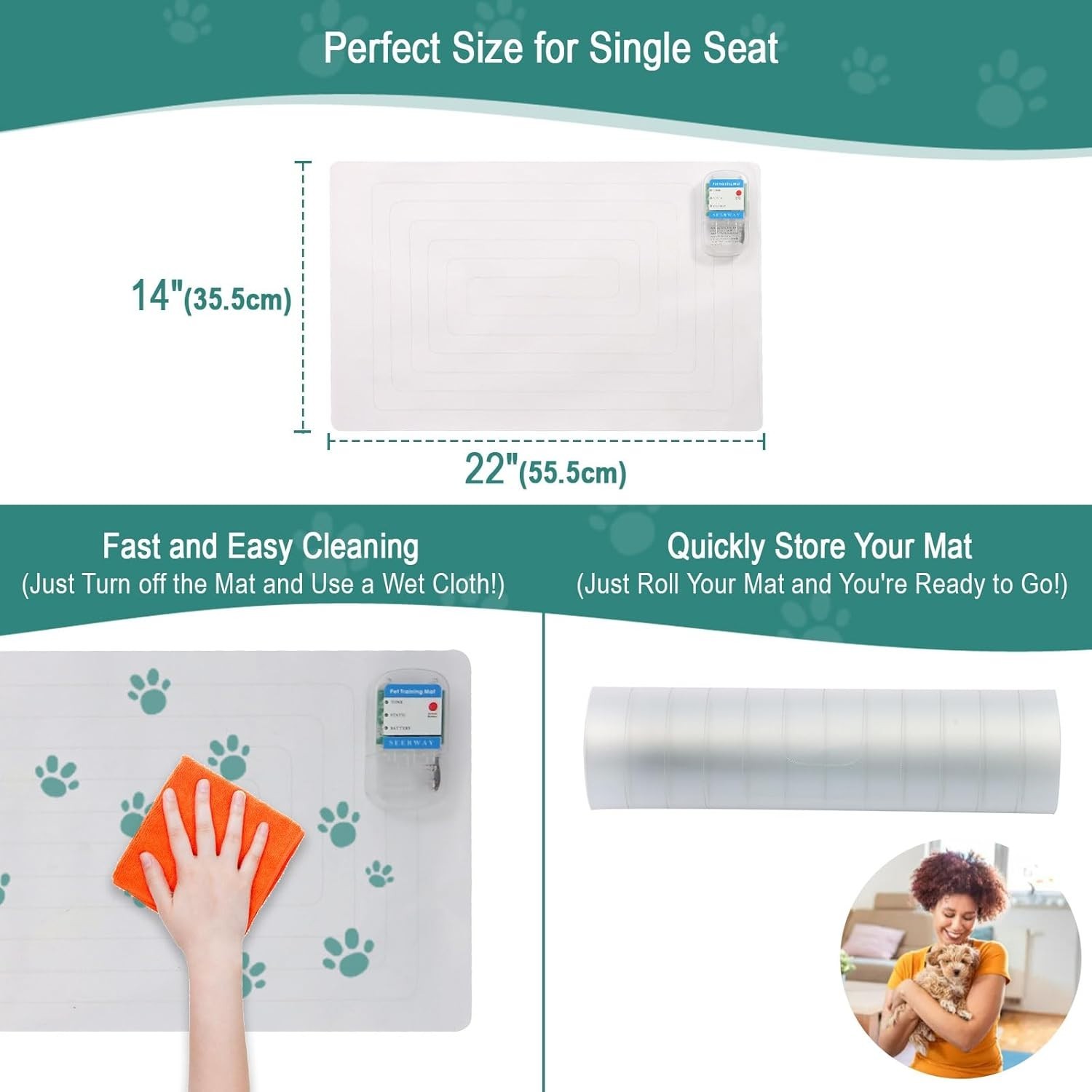 Lightweight 22″x14″ Pet Shock Mat – Indoor Deterrent with Adjustable Modes