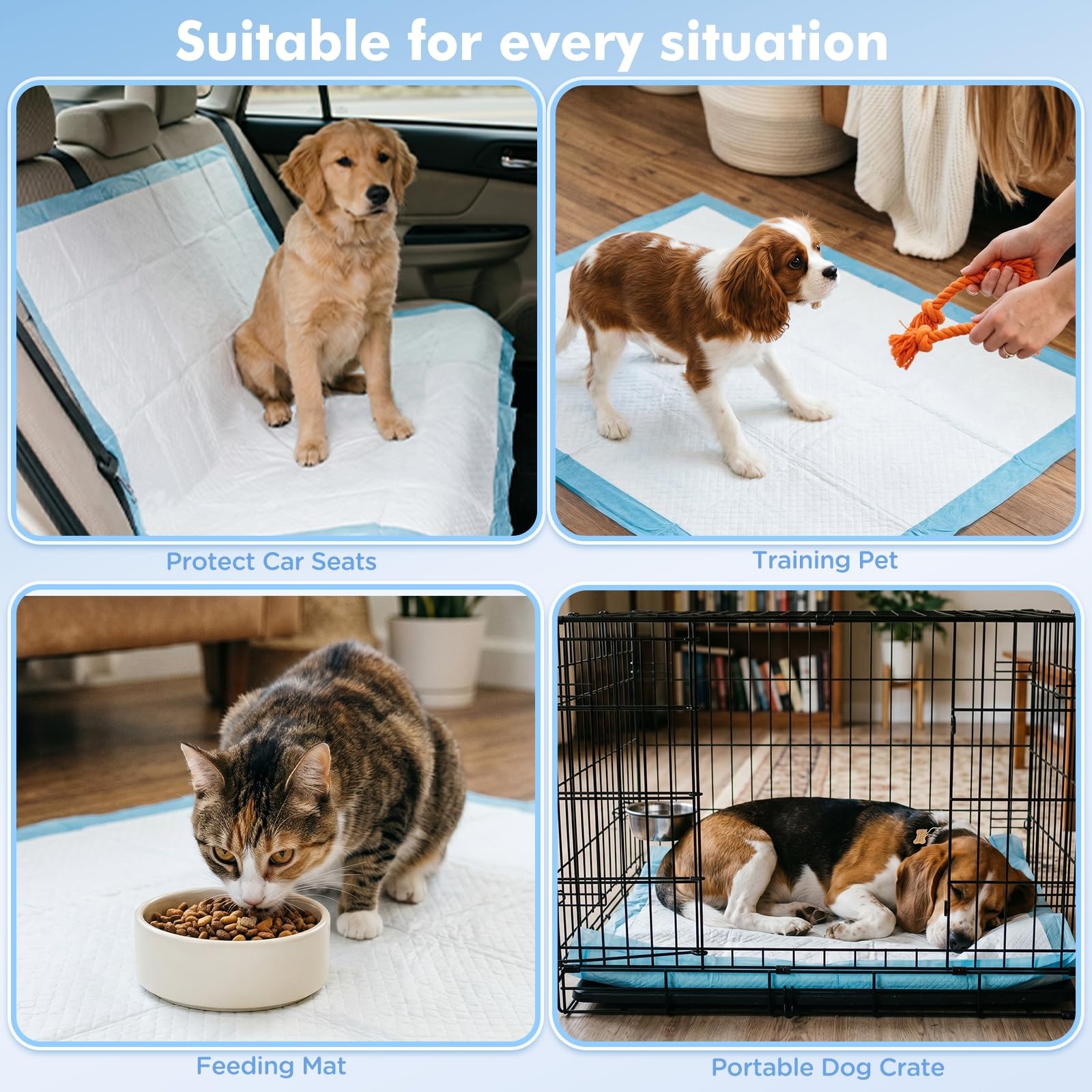Puppy Pads XXXL 31″x 55″ 40 Count,Pee Pads for Large Dogs & Multi-pet Familie…