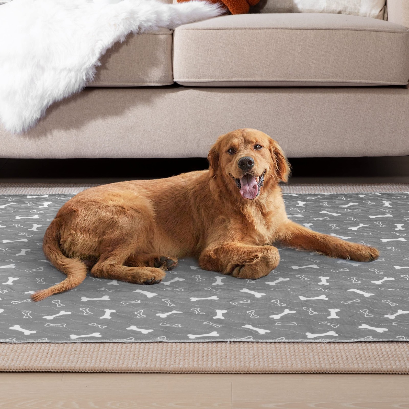Eterish Reusable Washable Pee Pads for Dogs 2 Pack (18″x24″), Grey & Khaki