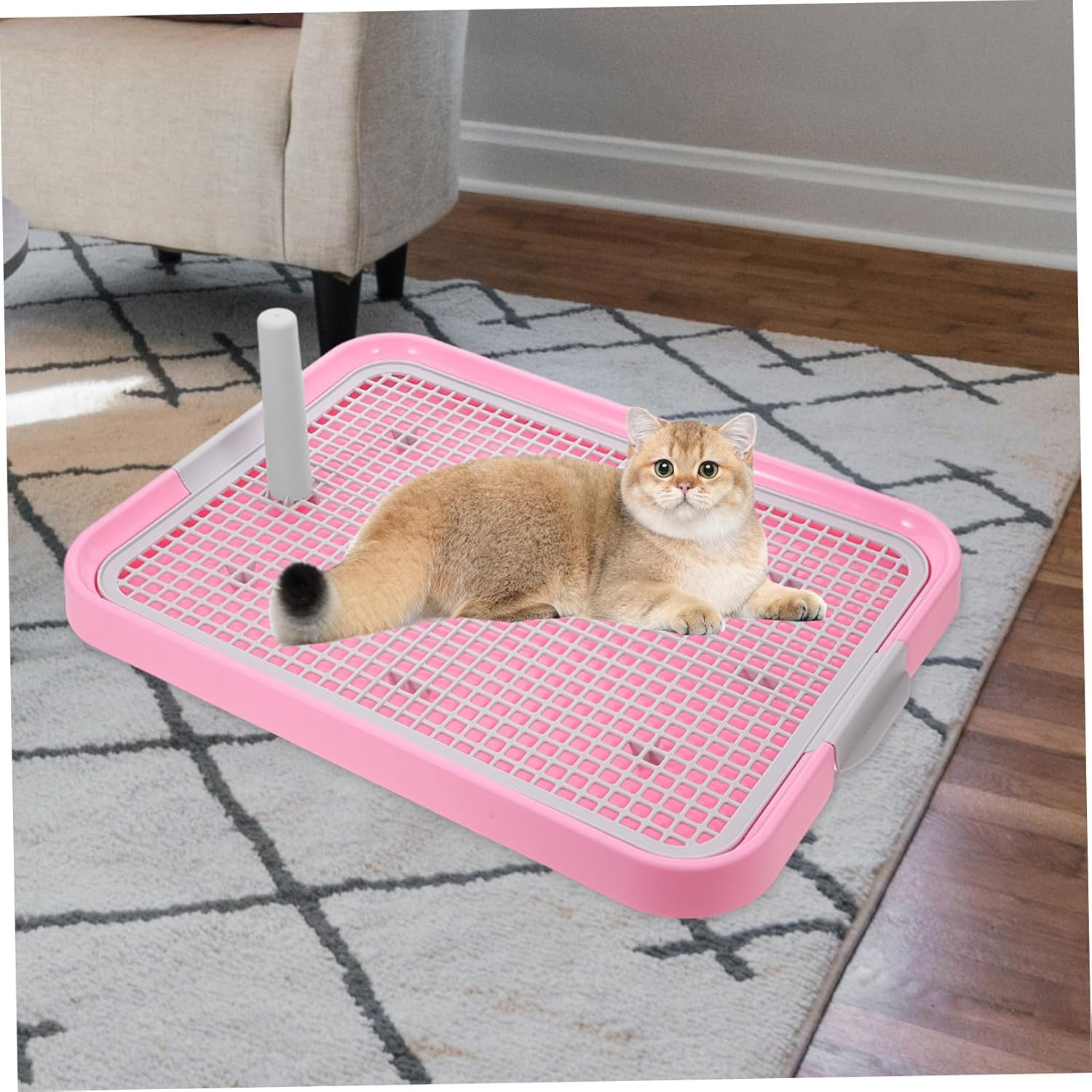 Indoor Dog Toilet Pet Potty Tray Anti-Slip Breathable Plastic Grid Design 18.89X