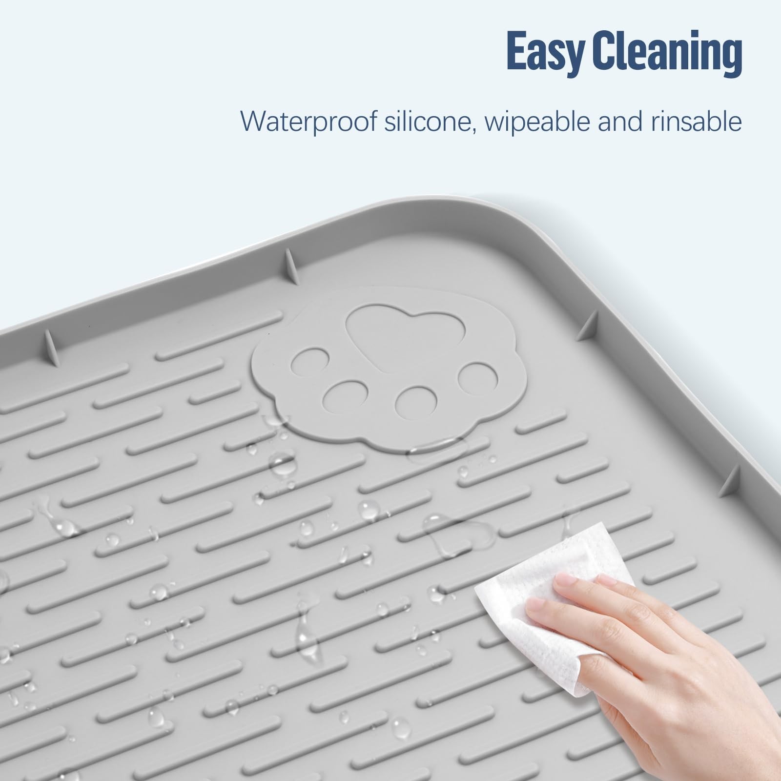 Pee Pad Holder for Dogs 50”x35” Silicone Puppy Pee Pad Tray, Light Grey | E…