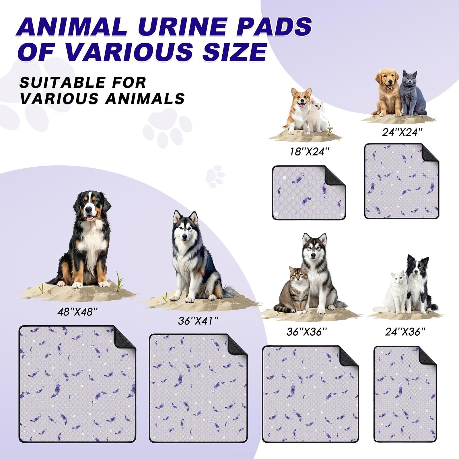 Washable Pee Pads for Dogs, 2Pack Reusable Puppy Pads, Super Absorbent & Leak…
